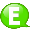 speech-balloon-green-e-icon
