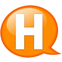 speech-balloon-orange-h-icon